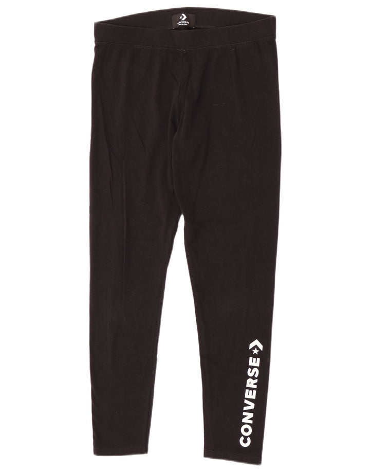 Leggings grafic Converse pentru femei, bumbac mediu negru
