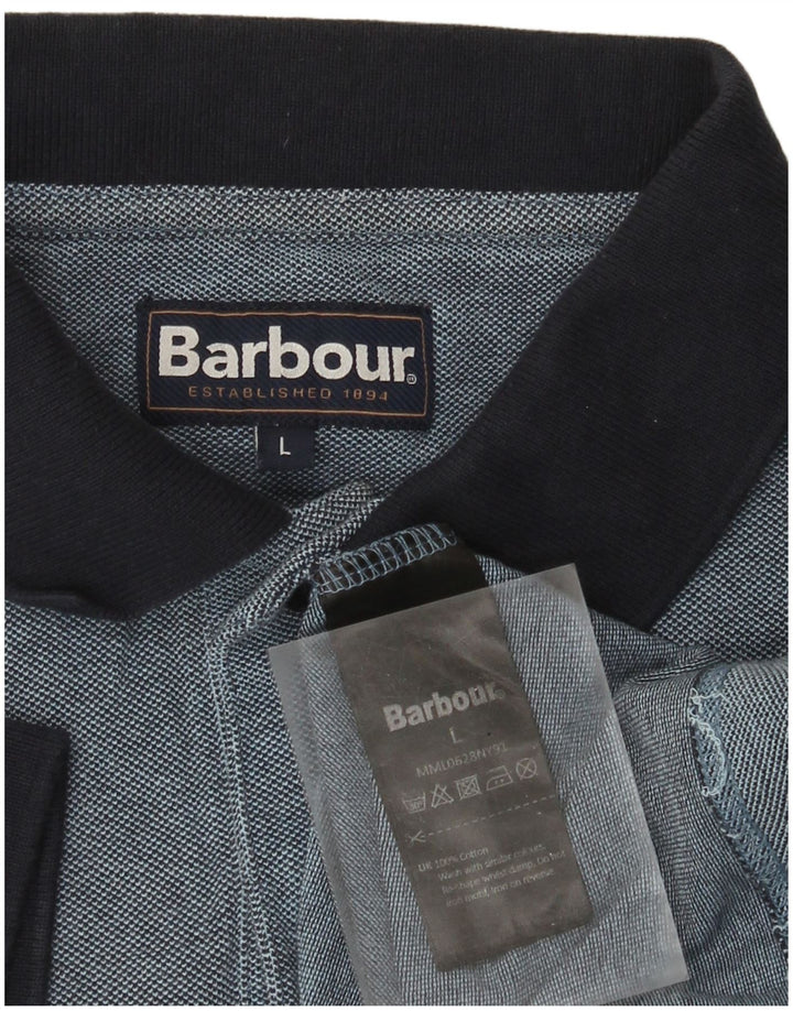 Cămașă polo pentru bărbați Barbour, mare, albastru, bumbac color bloc