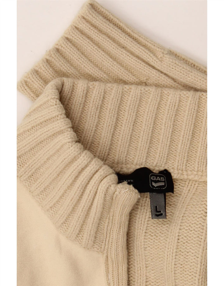 Pulover cardigan pentru femei Gas UK 16 Lână mare bej