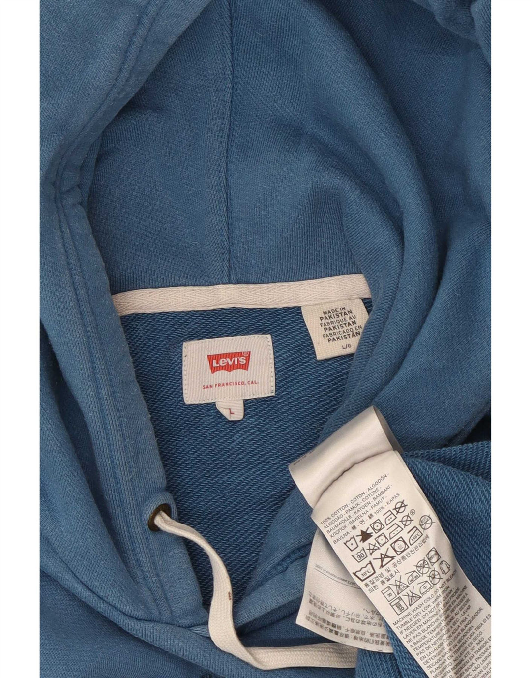 Pulover cu capota cu grafic Levi's pentru bărbați, mare, albastru, bumbac