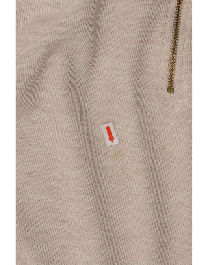 GREENFIELD Mens Oversized Zip Neck Jumper Sweater Medium Beige Vintage Greenfield and Second-Hand Greenfield from Messina Hembry 