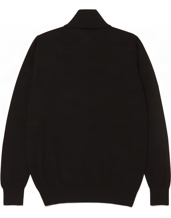 Pulover pentru bărbați Lyle & Scott, cu fermoar și gât, bumbac negru XL