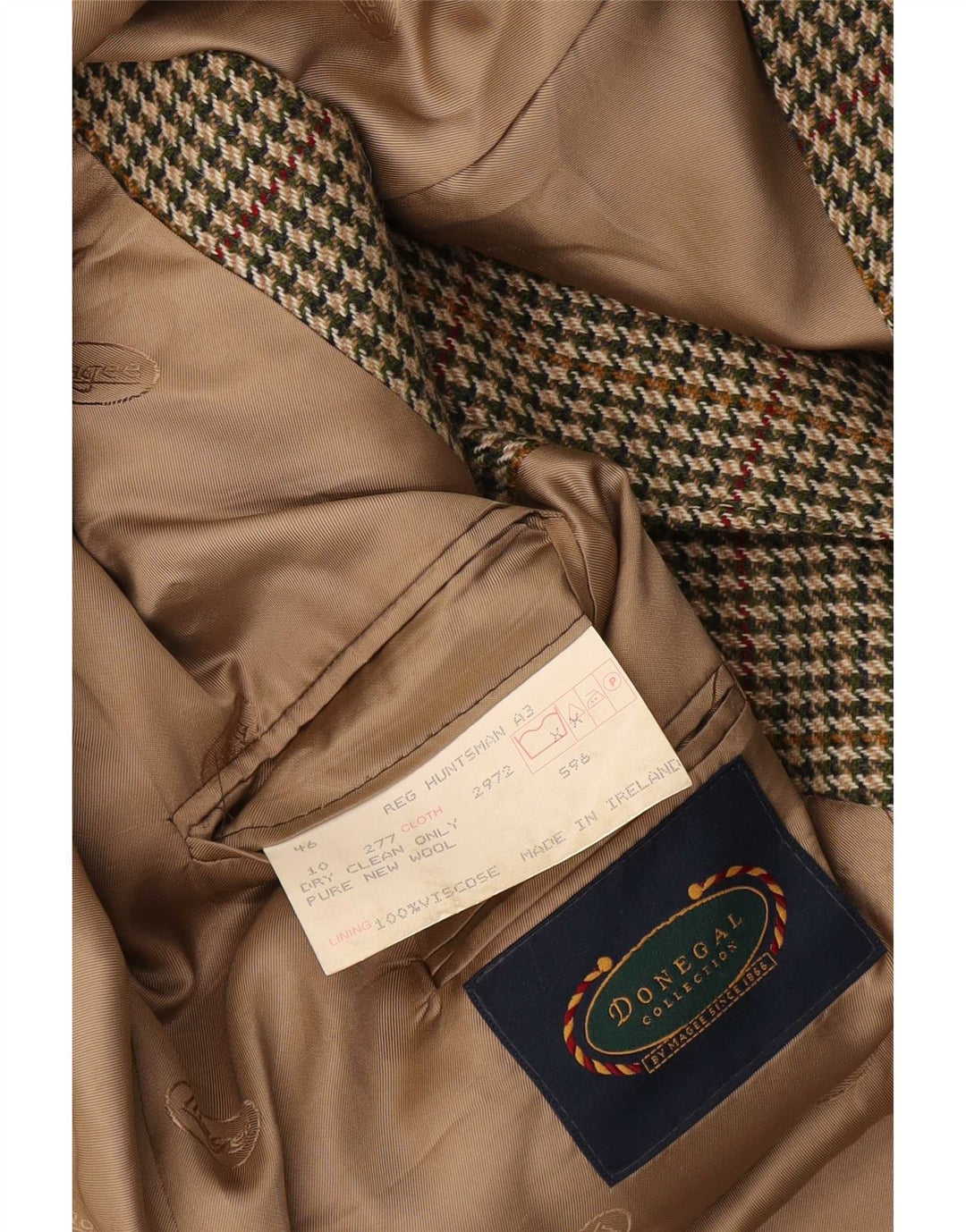 DONEGAL Jachetă pentru bărbați cu 3 nasturi, UK 46 3XL, bej, lână nouă