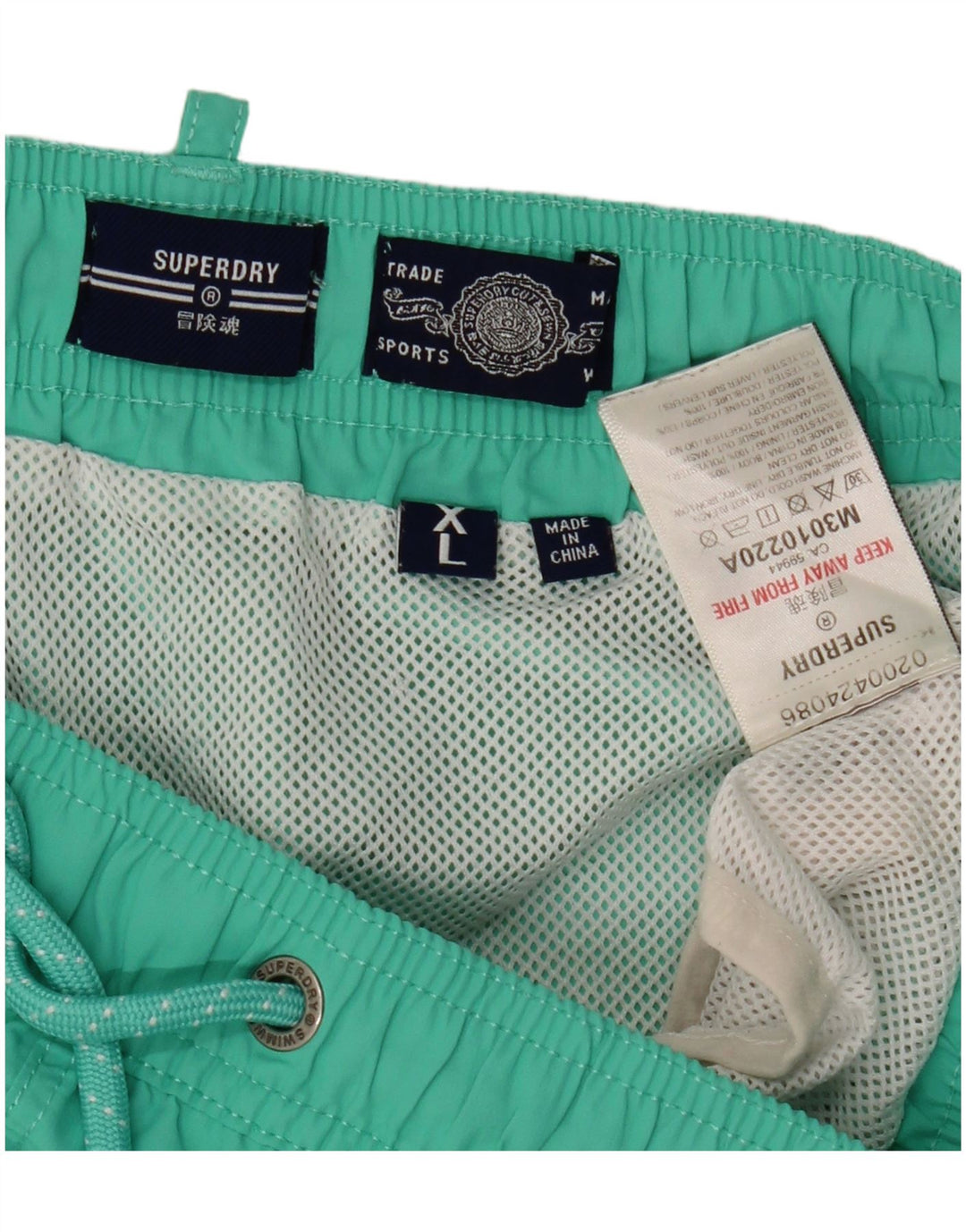 Pantaloni scurți de înot grafic pentru bărbați Superdry XL poliester verde