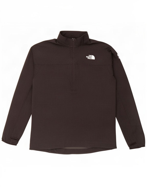 The North Face Mens Zip Neck Pullover Trening Top Large Black Spotted