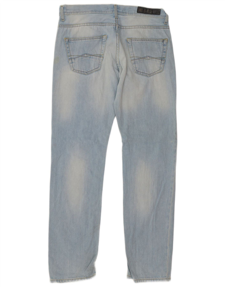 Blugi drepți pentru bărbați Zara EU 42 Large W32 L32 Albastru