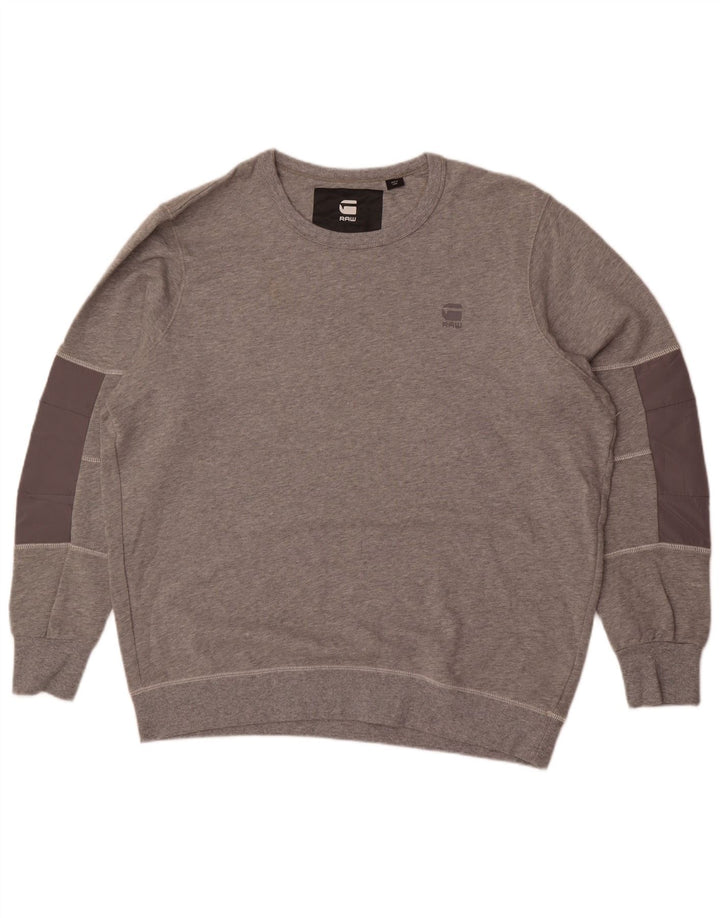 Pulover pentru bărbați G-Star, 2XL, bumbac color bloc, gri