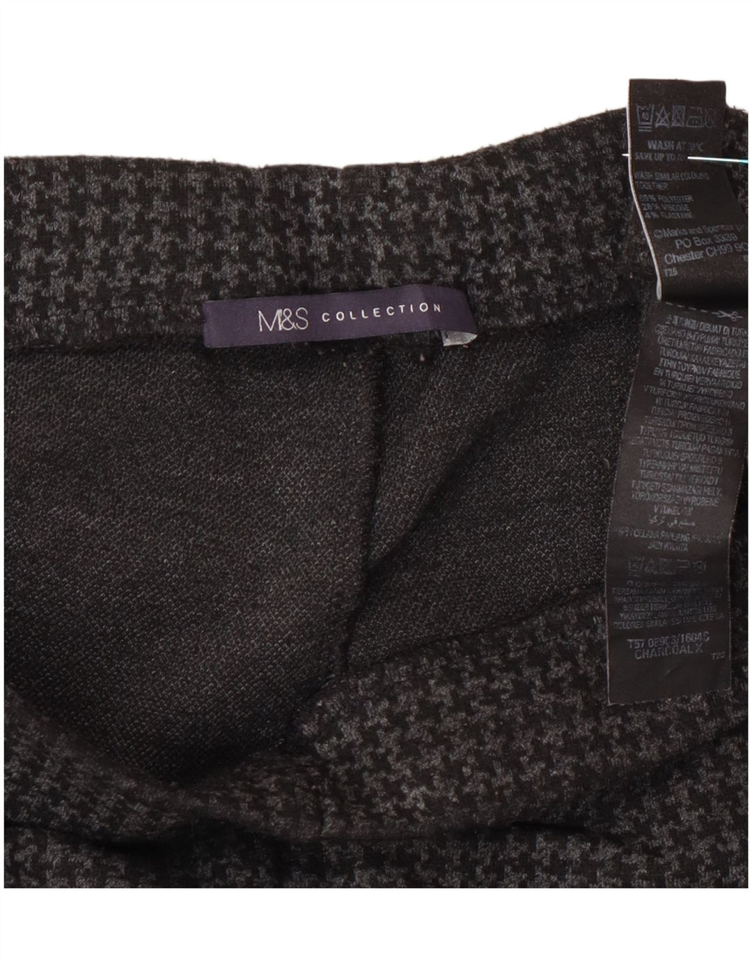 Pantaloni pentru femei Marks & Spencer UK 14 Large W32 L27 Gri Houndstooth