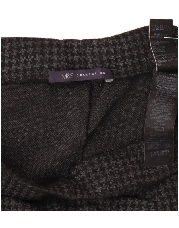 Pantaloni pentru femei Marks & Spencer UK 14 Large W32 L27 Gri Houndstooth