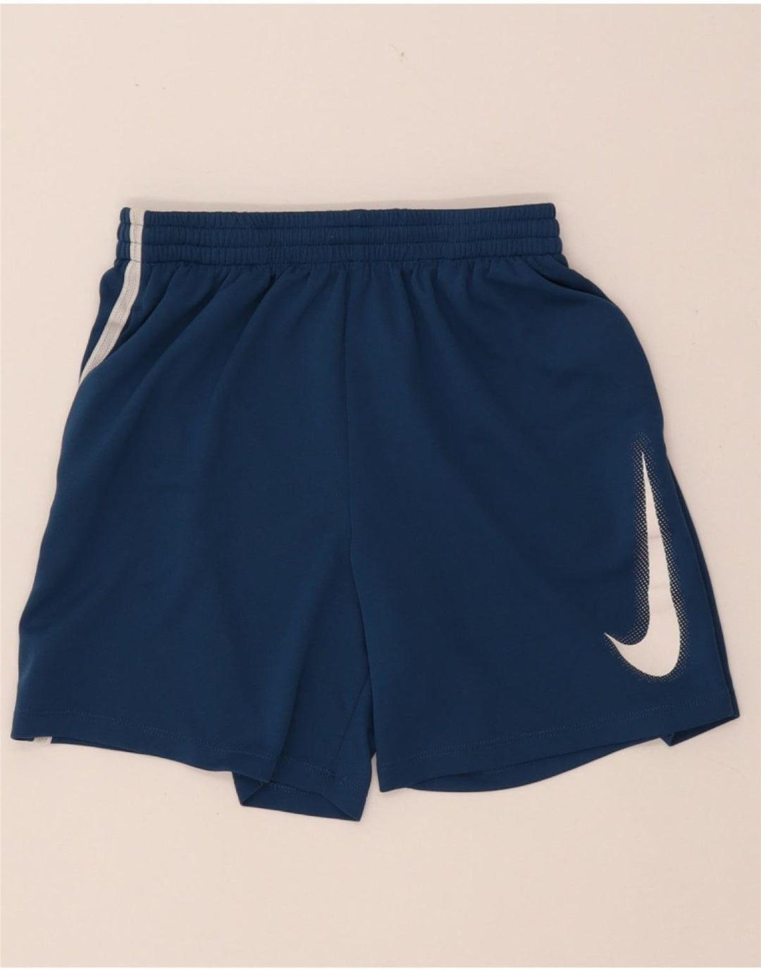 Pantaloni scurți sport NIKE Dri Fit pentru fete 12-13 ani, mari, bleumarin, color block