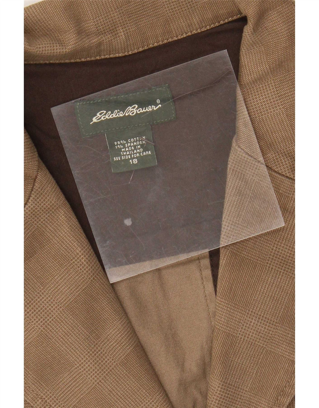 Eddie Bauer Sacou blazer pentru femei cu 3 nasturi US 18 XXL Bej Bumbac check