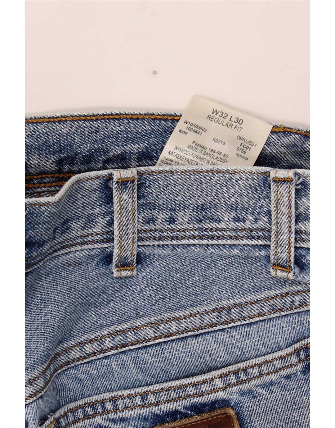 Blugi drepti Wrangler pentru bărbați, cu ajustare normală, W32 L30, bumbac albastru