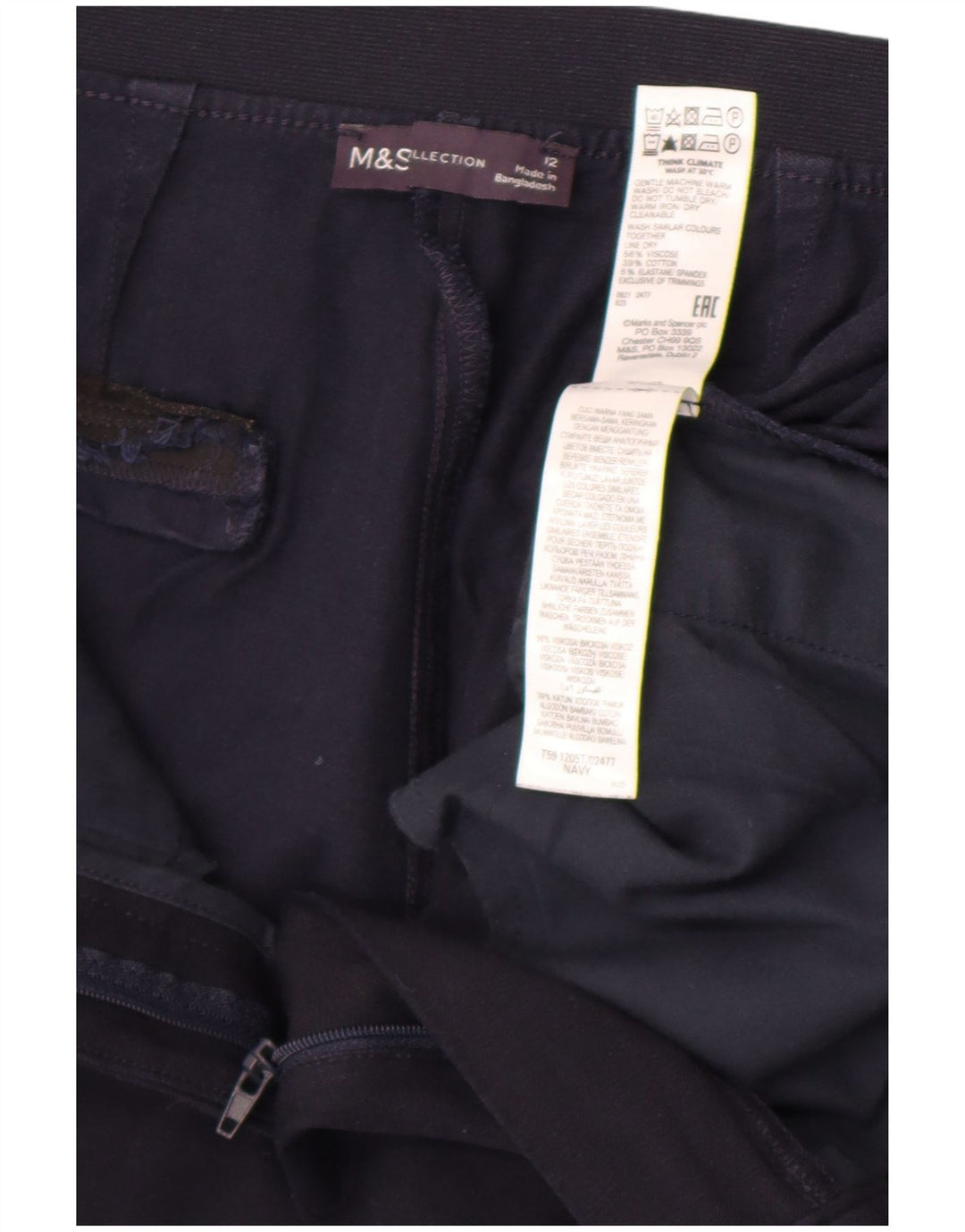 Pantaloni de costum pentru femei Marks & Spencer UK 12 Medium W30 L26 Bleumarin
