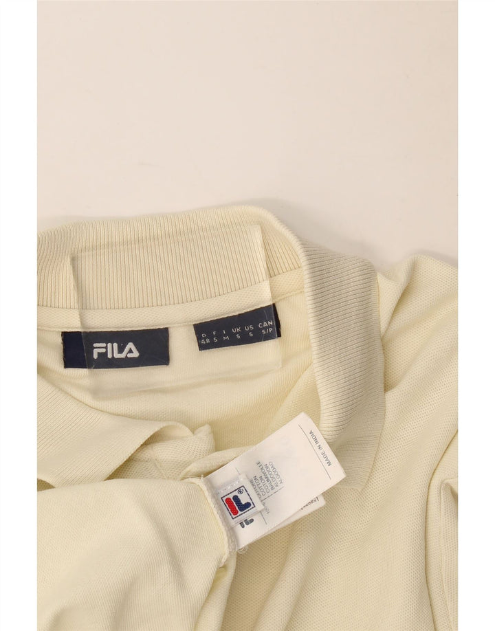 Tricou polo Fila pentru bărbați, mic din bumbac alb