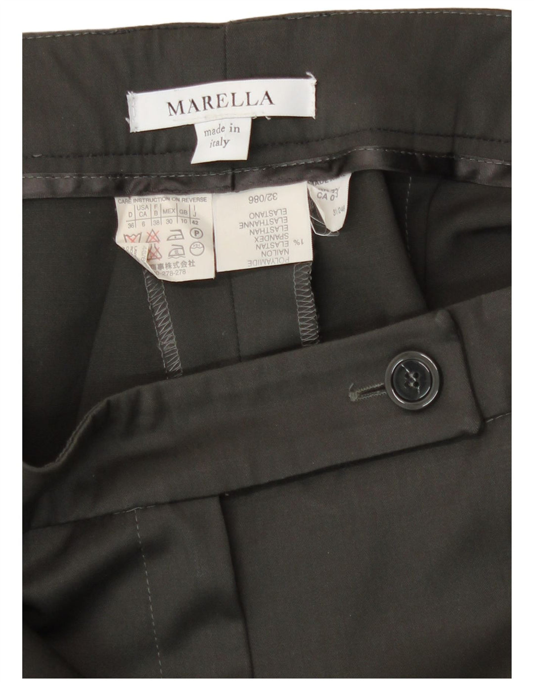 Costum pentru femei Marella, 2 nasturi, 2 piese UK 10 Mic L27 L30 Lână maro