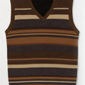 Vesta pentru bărbați Zara Tank Top mare maro cu dungi acrilice