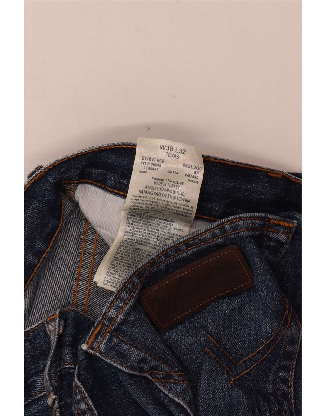 Blugi drepte pentru bărbați Wrangler Texas W38 L32 Bumbac albastru