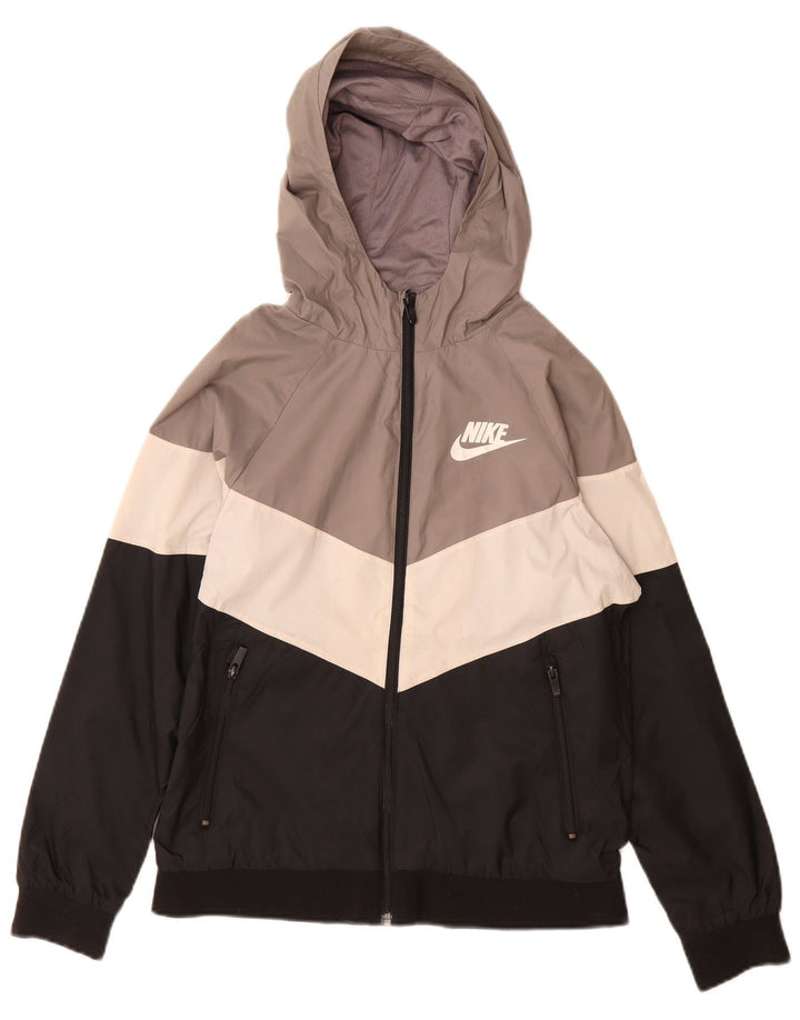 Jachetă de ploaie cu glugă Nike pentru băieți 12-13 ani, mare, multicoloră, nailon