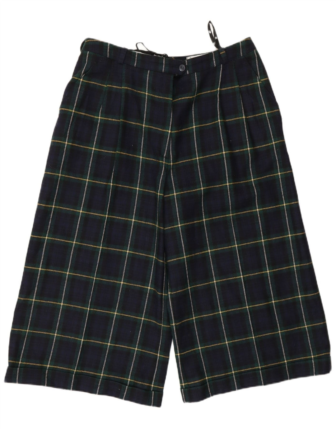 Bermude vintage cu talie înaltă pentru femei EU 42 Large W30 Bleumarin Check