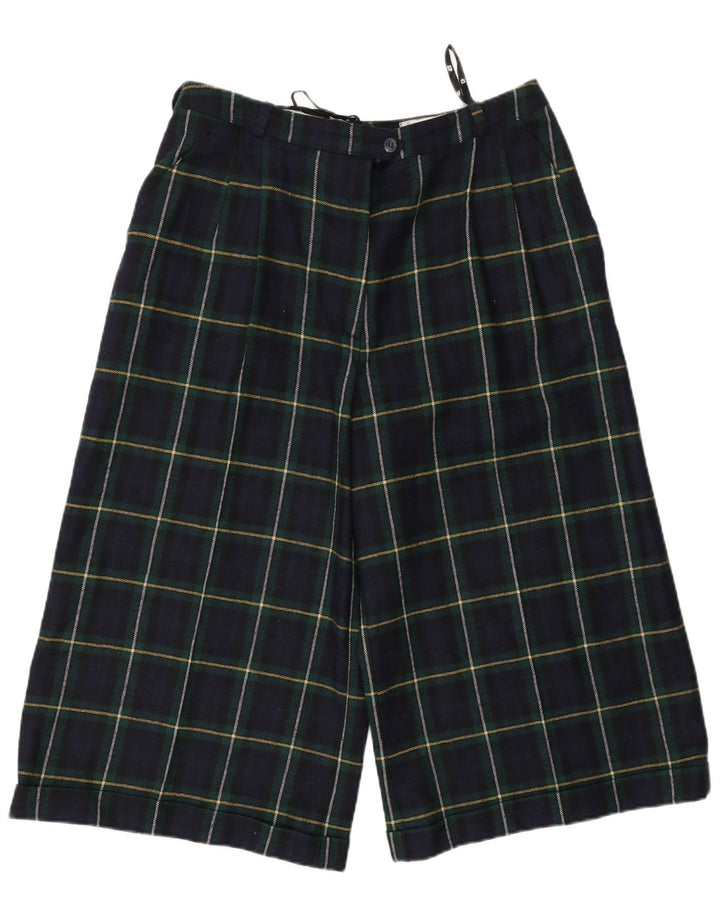 Bermude vintage cu talie înaltă pentru femei EU 42 Large W30 Bleumarin Check