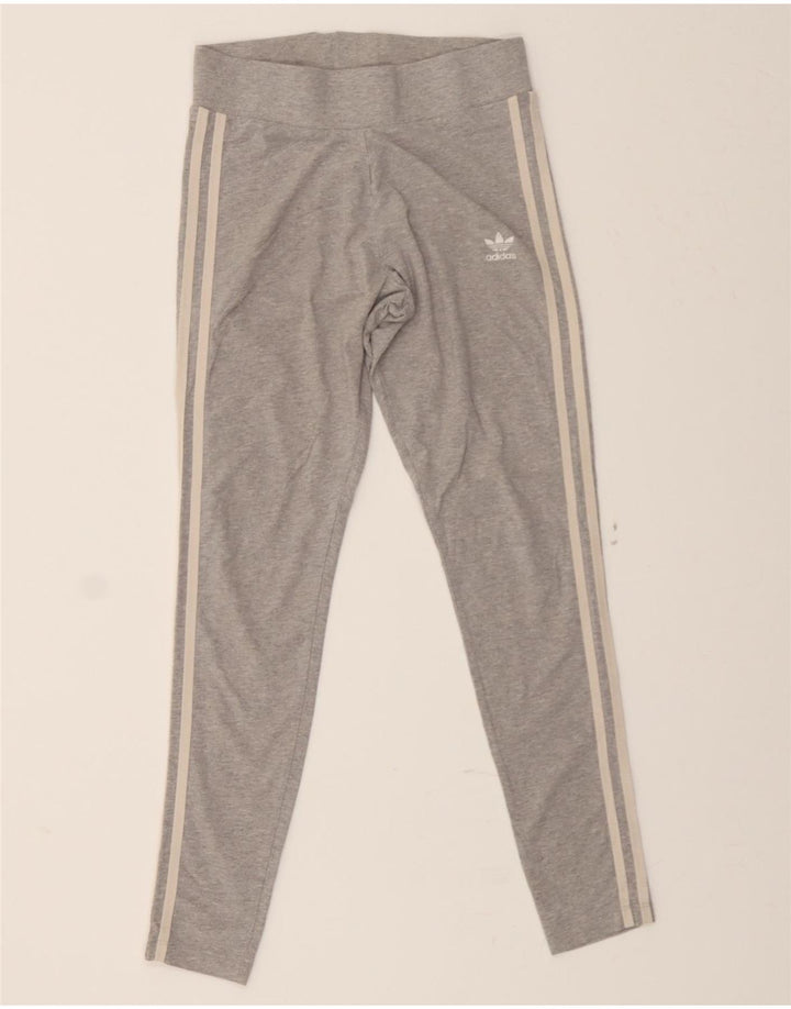 ADIDAS Womens Leggings UK 10 Small Grey Cotton Vintage Adidas and Second-Hand Adidas from Messina Hembry 