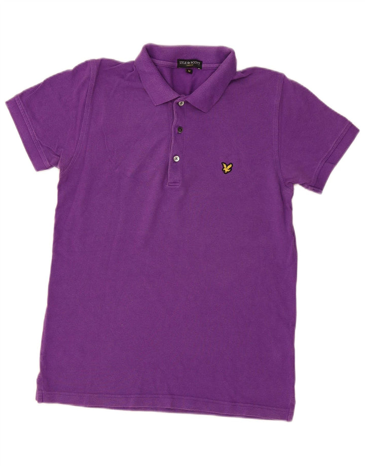 Tricou polo Lyle & Scott pentru bărbați din bumbac violet mediu