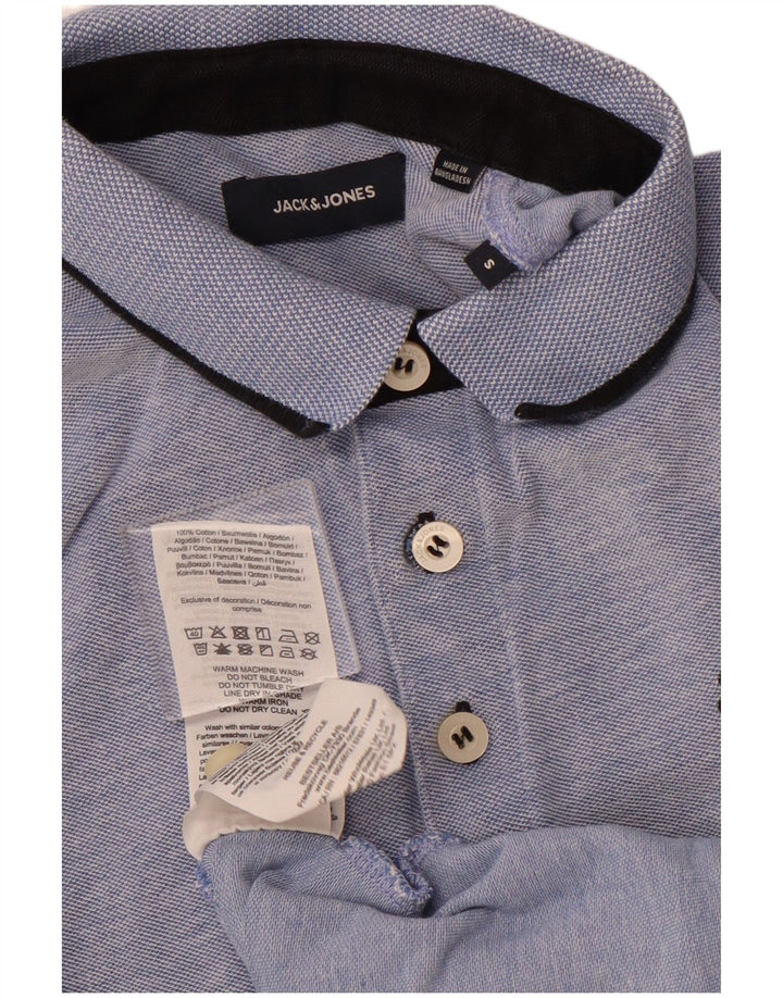 Cămașă polo pentru bărbați JACK & JONES, bumbac cu pete albastre