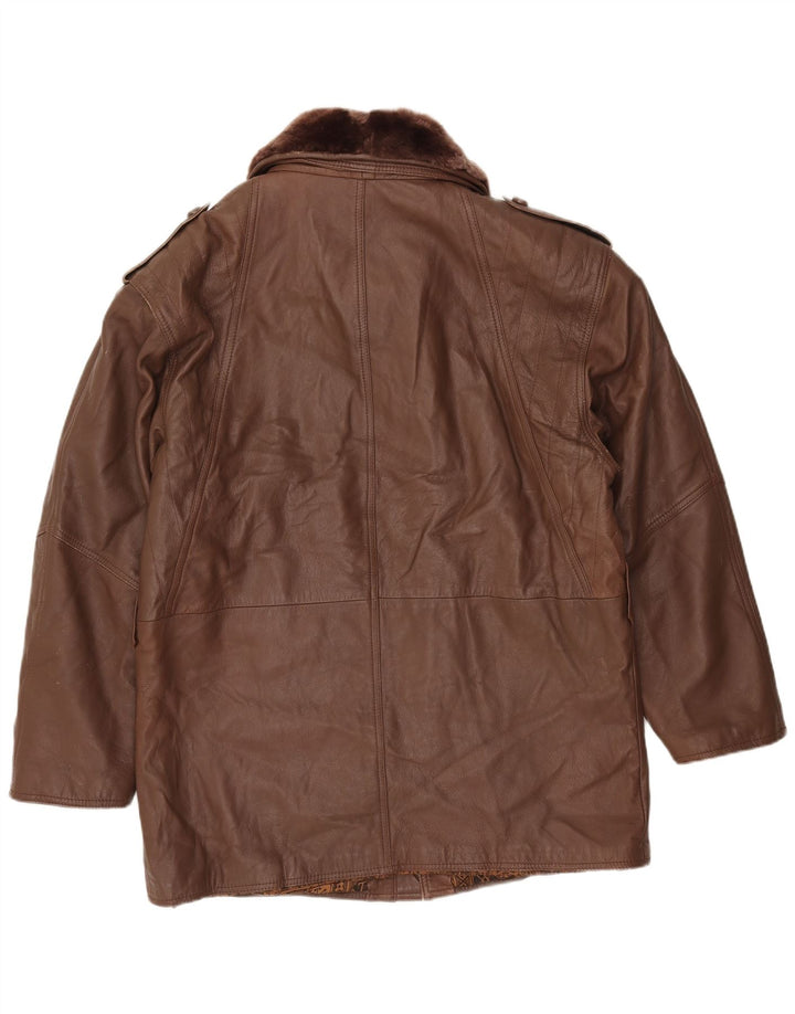 Jachetă din piele vintage pentru bărbați IT 52 XL din piele maro