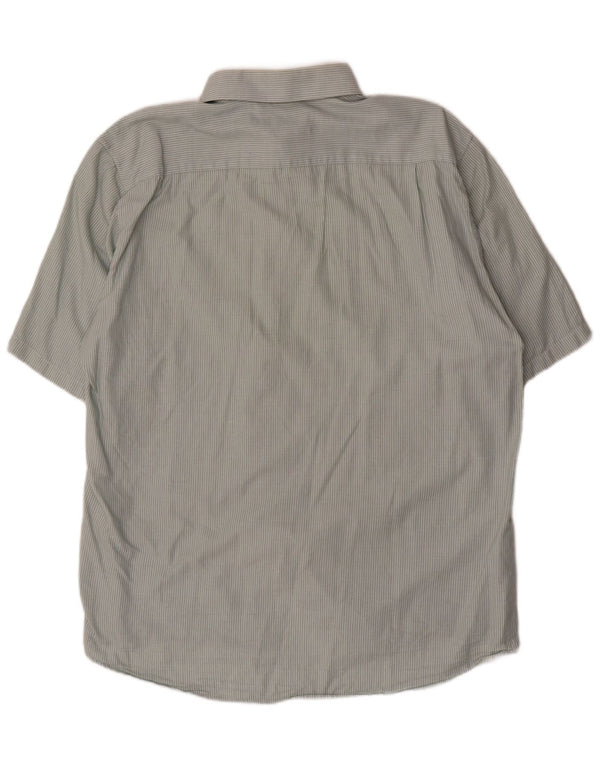 Cămașă Dkny pentru bărbați cu mânecă scurtă, slim fit, XL, verde, bumbac cu dungi