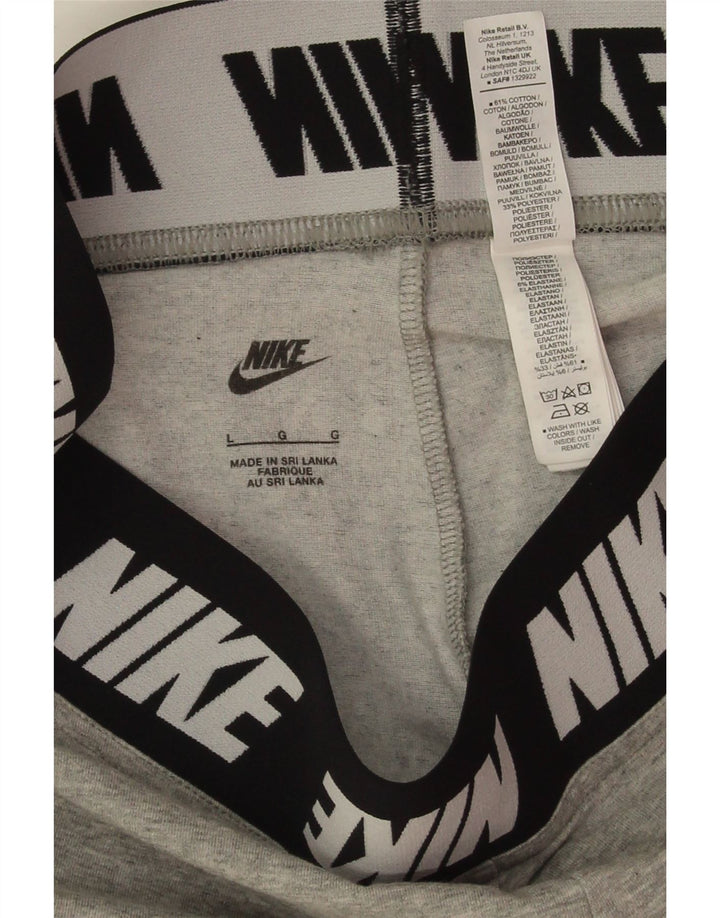 Leggings grafic Nike pentru femei UK 14 mare bumbac gri