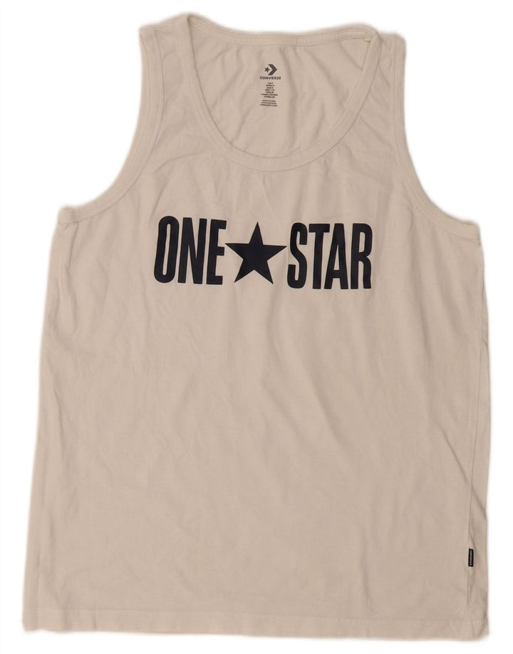 Top cu vestă grafică Converse pentru femei UK 10 Small White