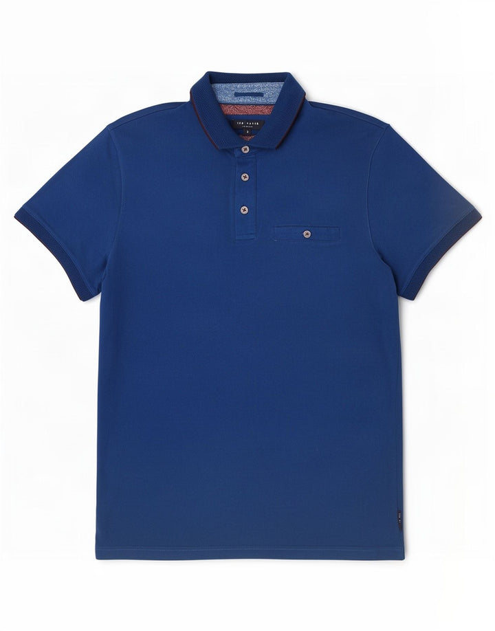 Tricou polo pentru bărbați Ted Baker, mărimea 3, bumbac albastru mediu