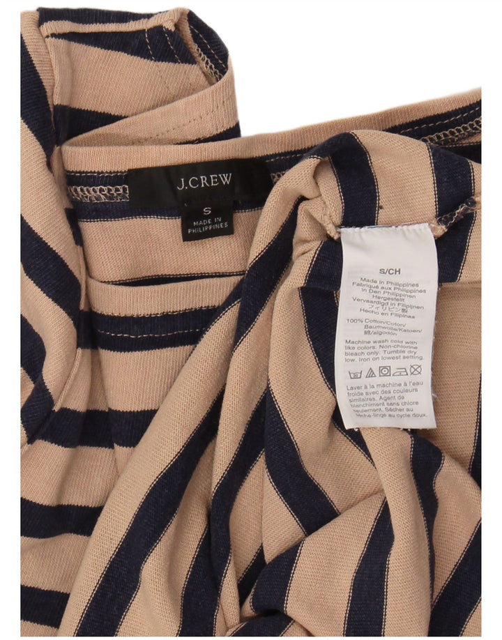 J. CREW Womens Oversized Crop Top 3/4 Sleeve UK 10 Small Beige Striped