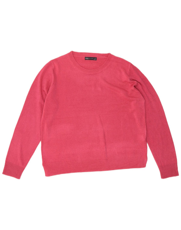 Pulover pentru femei Marks & Spencer, cu gât de barcă, UK 18 XL, roz acrilic