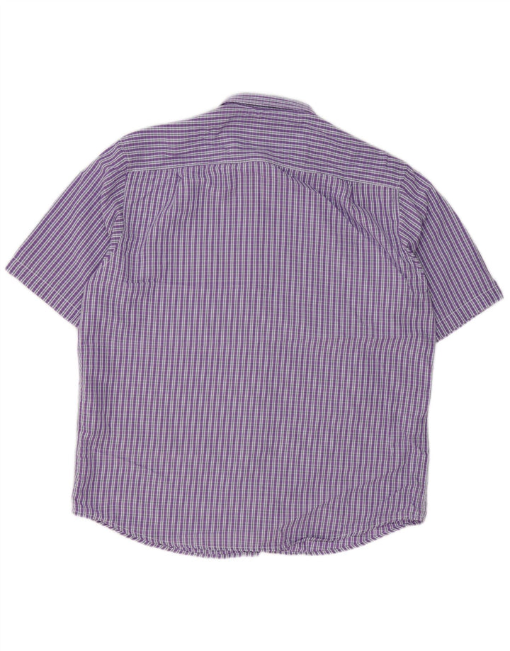 Cămașă cu mânecă scurtă pentru bărbați JAMES PRINGLE Poliester vichy violet mare
