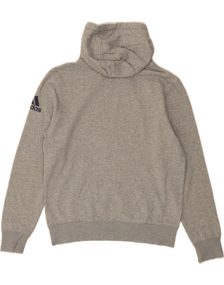 ADIDAS Mens Graphic Hoodie Jumper Medium Grey Cotton Vintage Adidas and Second-Hand Adidas from Messina Hembry 
