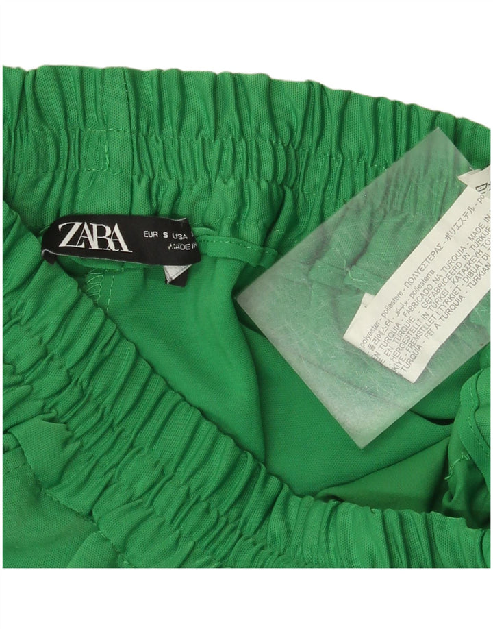 Pantaloni Drepți Casual Zara Femei Mici L26 L28 Poliester Verde