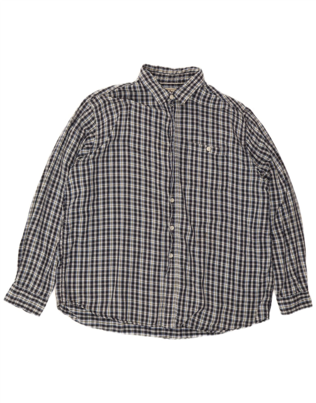 Cămașă de flanel pentru bărbați L.L.BEAN XL, bumbac cu carouri bleumarin