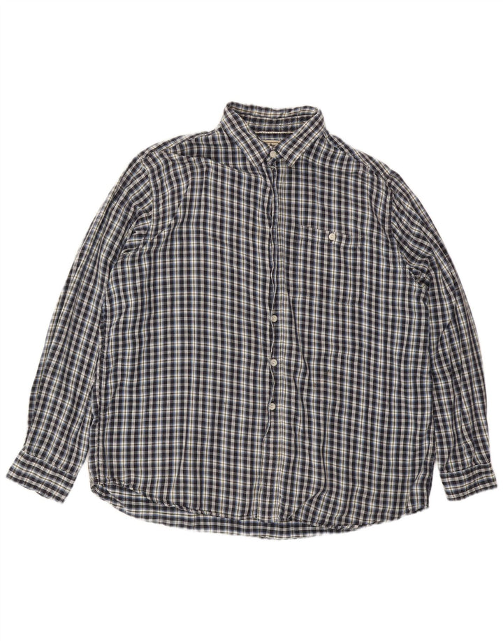 Cămașă de flanel pentru bărbați L.L.BEAN XL, bumbac cu carouri bleumarin