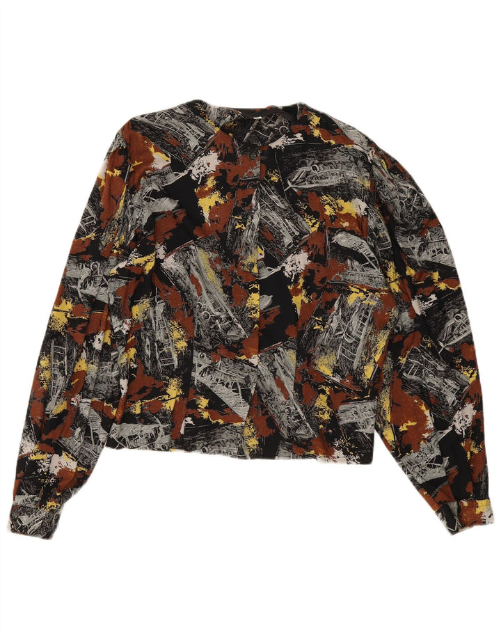 Cămașă/Bluză pentru Femei Vintage cu Model Abstract UK 14 Mărime Medie Multicolor