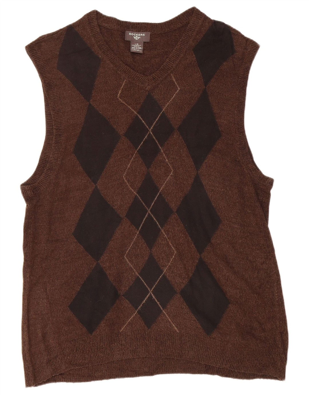 DOCKERS Vestă bărbătească Tank Top Maro Maro Argyle/Diamond Acrylic