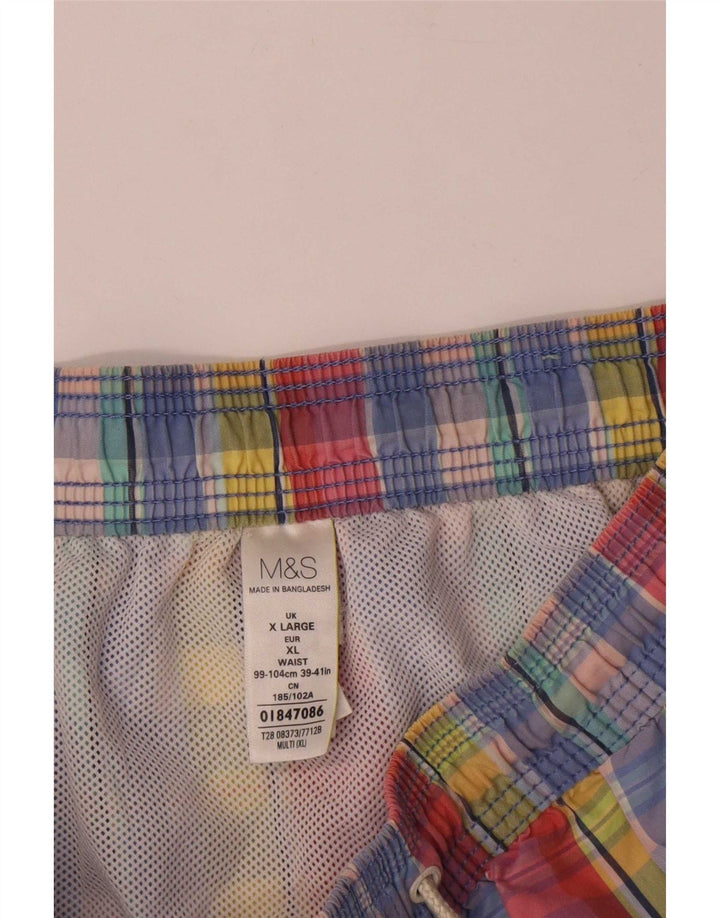 Pantaloni scurți de înot pentru bărbați Marks & Spencer XL, multicolor, bumbac carouri