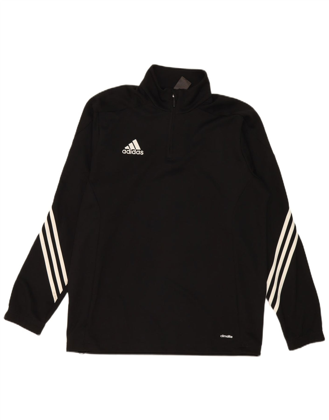 Adidas pentru bărbați Climalite Zip Neck Pullover Trening Top Mare Poliester Negru