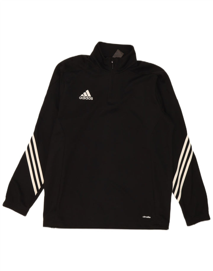 Adidas pentru bărbați Climalite Zip Neck Pullover Trening Top Mare Poliester Negru