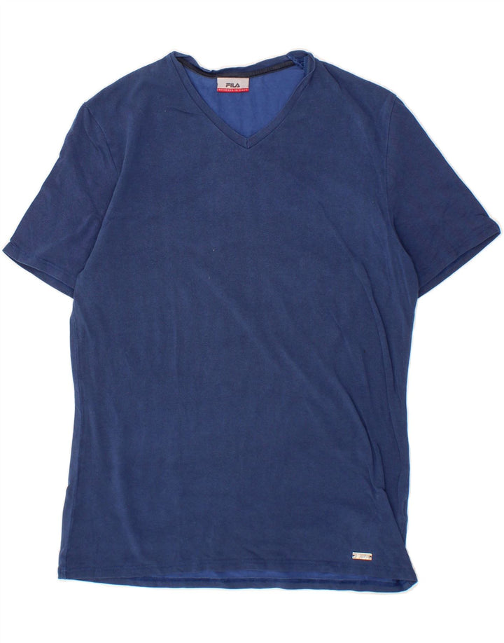 FILA Mens T-Shirt Top Small Navy Blue Cotton Vintage Fila and Second-Hand Fila from Messina Hembry 