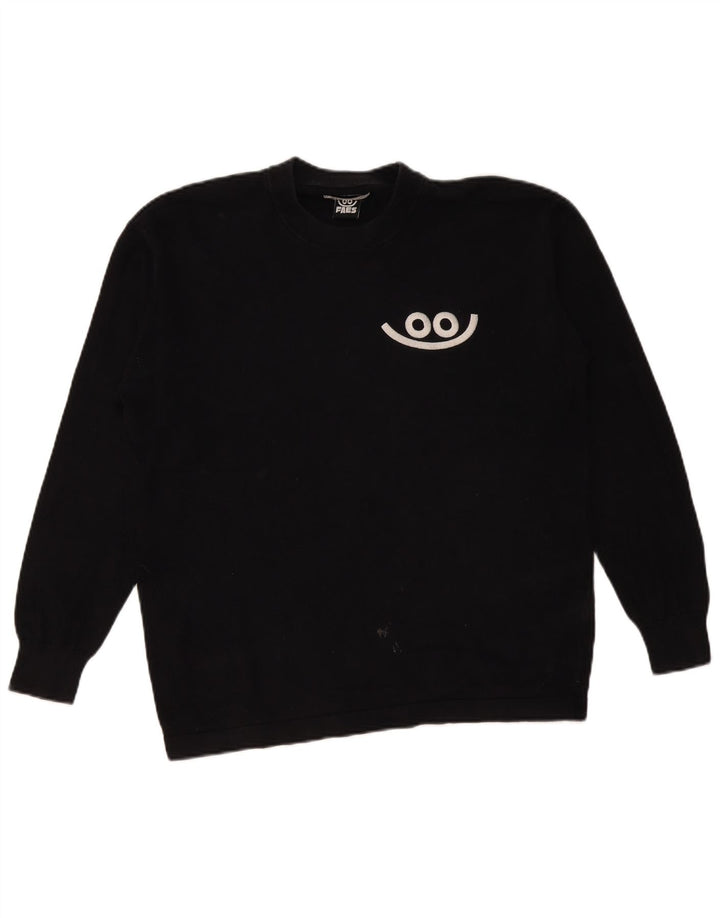 Pulover pentru bărbați Zara, cu gât crew, mic, negru