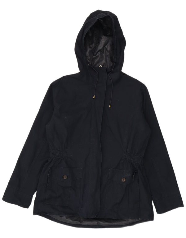 Jachetă de ploaie cu glugă pentru femei Schoffel UK 16 mare, albastru bleumarin, bumbac