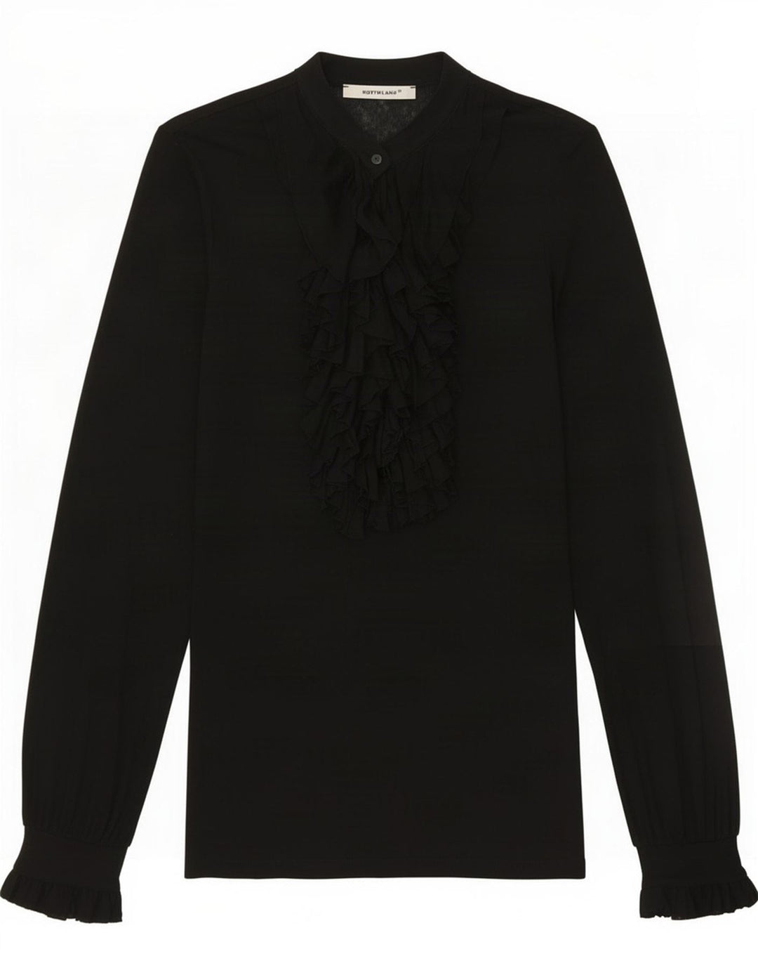 Bluză Northland pentru femei cu mânecă lungă, cu volan în față, UK 12 Medium Black