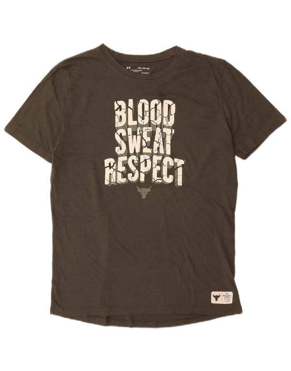 UNDER ARMOUR Fete Heat Gear Tricou grafic Top 13-14 Ani XL Kaki