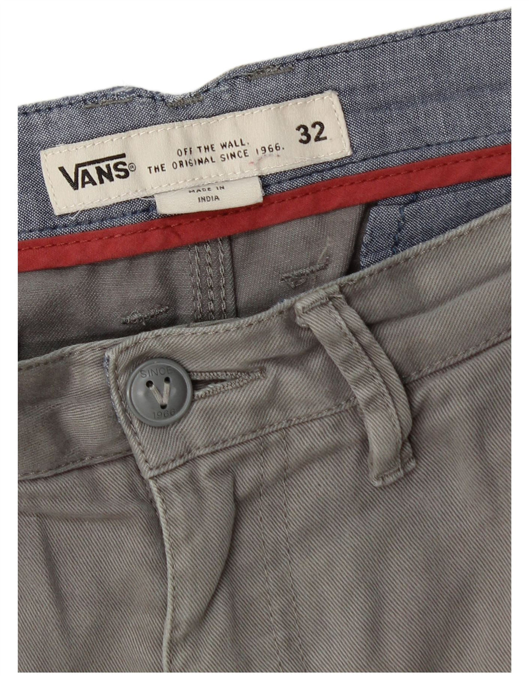 Pantaloni scurți chino pentru bărbați Vans W32, bumbac gri mediu